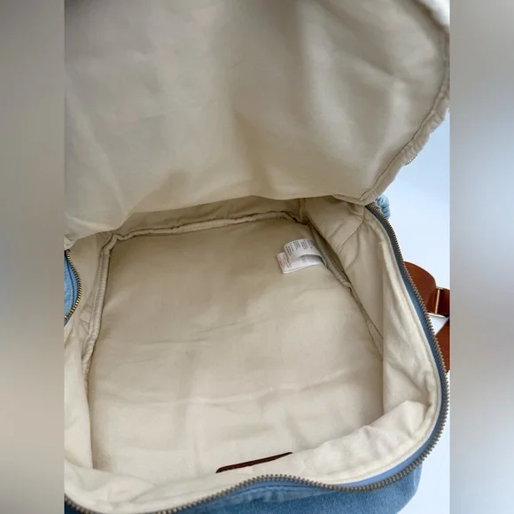 Chloé Denim Blue Backpack with Logo Straps - Picture 7 of 12